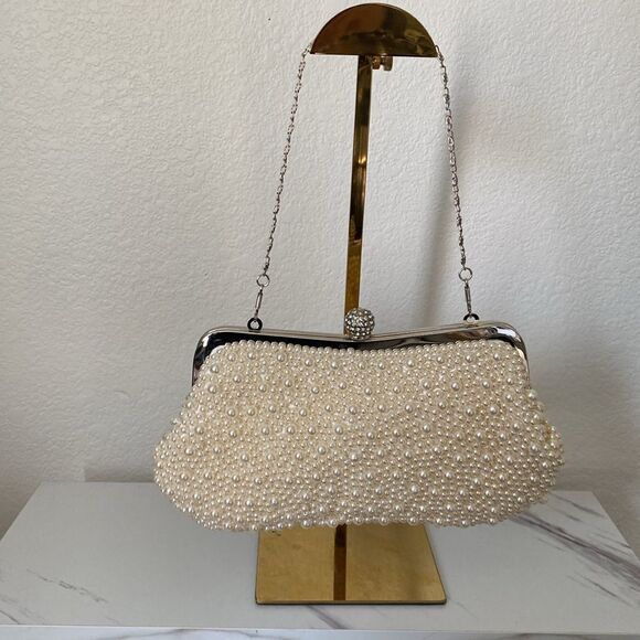 Vintage Sequin Peal Mini Clutch Handbag - Picture 2 of 8